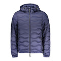 Norway 1963 blue polyamide men's jacket displayed on a hanger with front view and zipper closure.