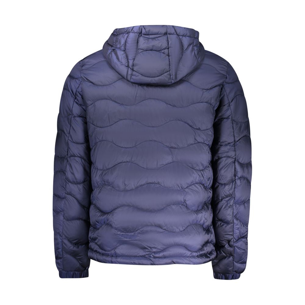Norway 1963 blue polyamide men's jacket with front zipper, stand collar, and side pockets, stylish and lightweight outerwear.