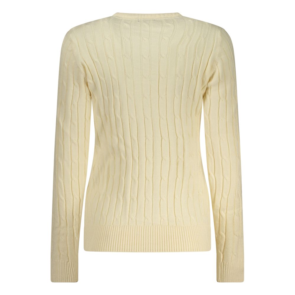 Norway 1963 Bianco Viscosa Donna maglia, white women's blouse with long sleeves and a relaxed fit, stylish and comfortable.