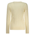 Norway 1963 Bianco Viscosa Donna maglia, white women's blouse with long sleeves and a relaxed fit, stylish and comfortable.