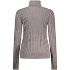 Norway 1963 grey viscose women's sweater with a cozy, relaxed fit and ribbed cuffs and hem, perfect for casual wear.