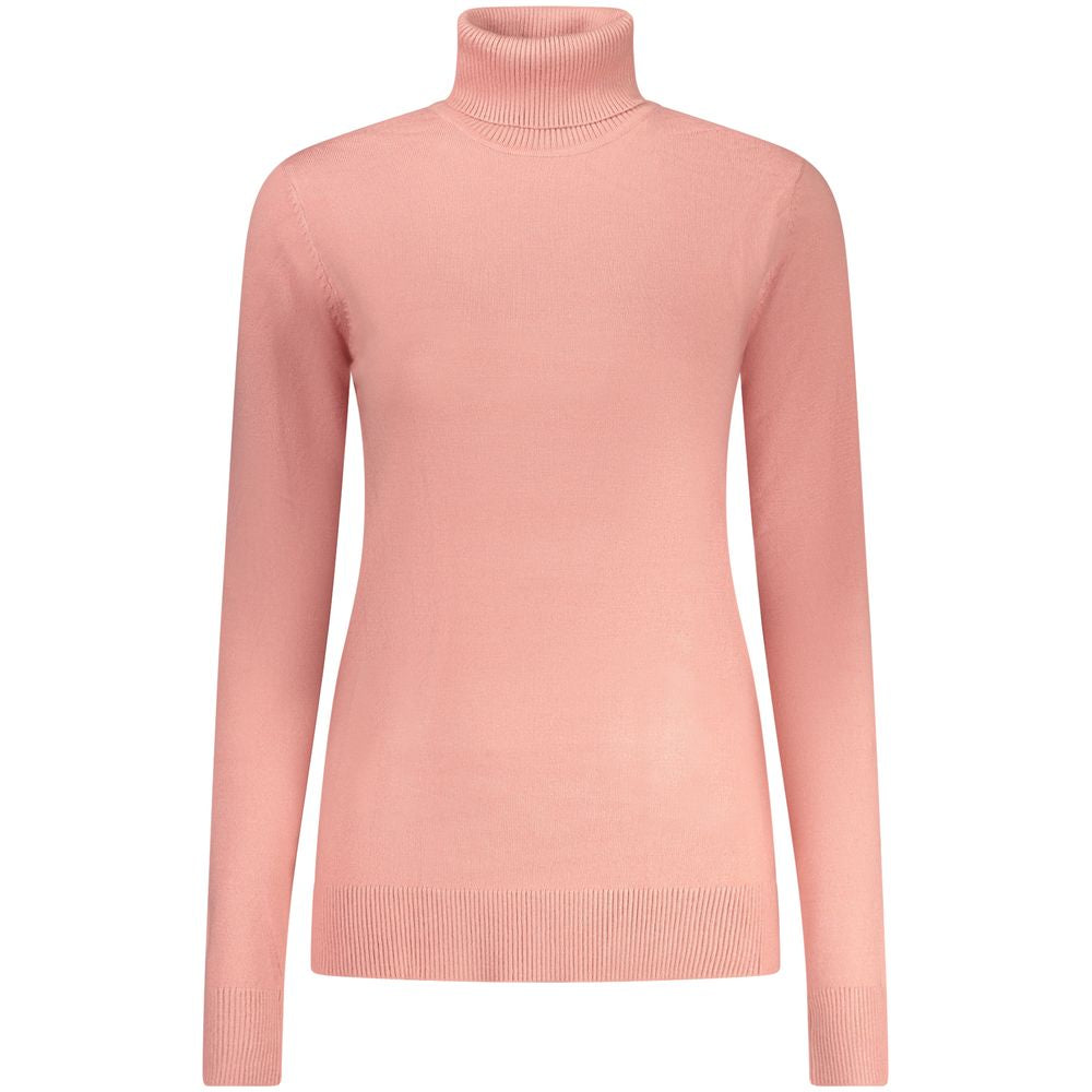 Norway 1963 Rosa Viscosa women's sweater displayed on a hanger, featuring soft pink color and cozy knit texture.