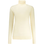 Norway 1963 Bianco Viscosa Donna maglia, white women's viscose top with a relaxed fit and stylish design, displayed on a hanger.