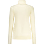 Norway 1963 Bianco Viscosa Donna maglia, white women's blouse with long sleeves and Viscosa fabric, casual and stylish.