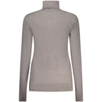 Norway 1963 gray viscose women's sweater with a relaxed fit and ribbed cuffs, displayed on a neutral background.