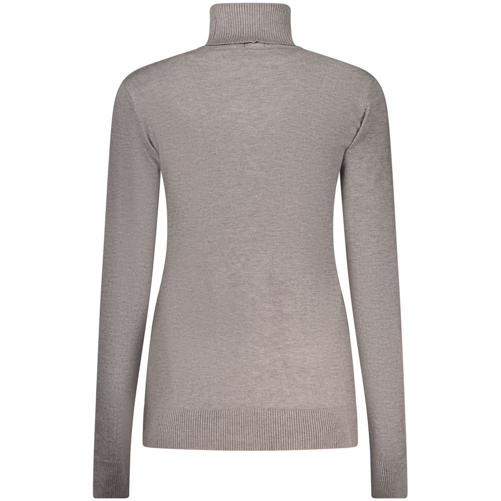 Norway 1963 gray viscose women's sweater with a relaxed fit and ribbed cuffs, displayed on a neutral background.