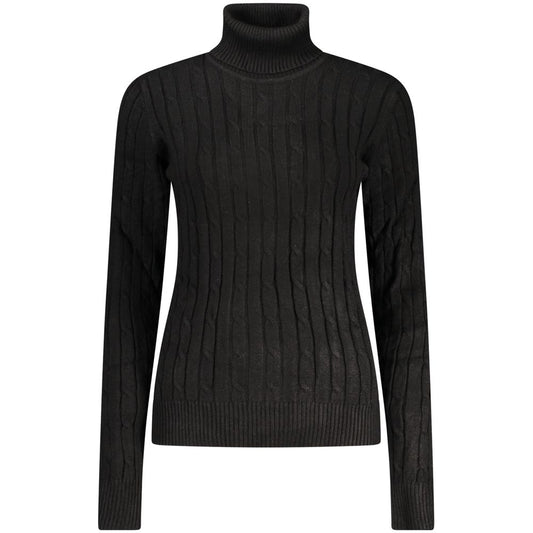 Norway 1963 Black Viscose Women's Turtleneck Sweater Norway 1963
