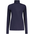 Norway 1963 women's blu viscosa sweater with a relaxed fit, showcasing soft fabric and classic knit design.