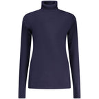Norway 1963 women's blu viscosa sweater with a relaxed fit, showcasing soft fabric and classic knit design.