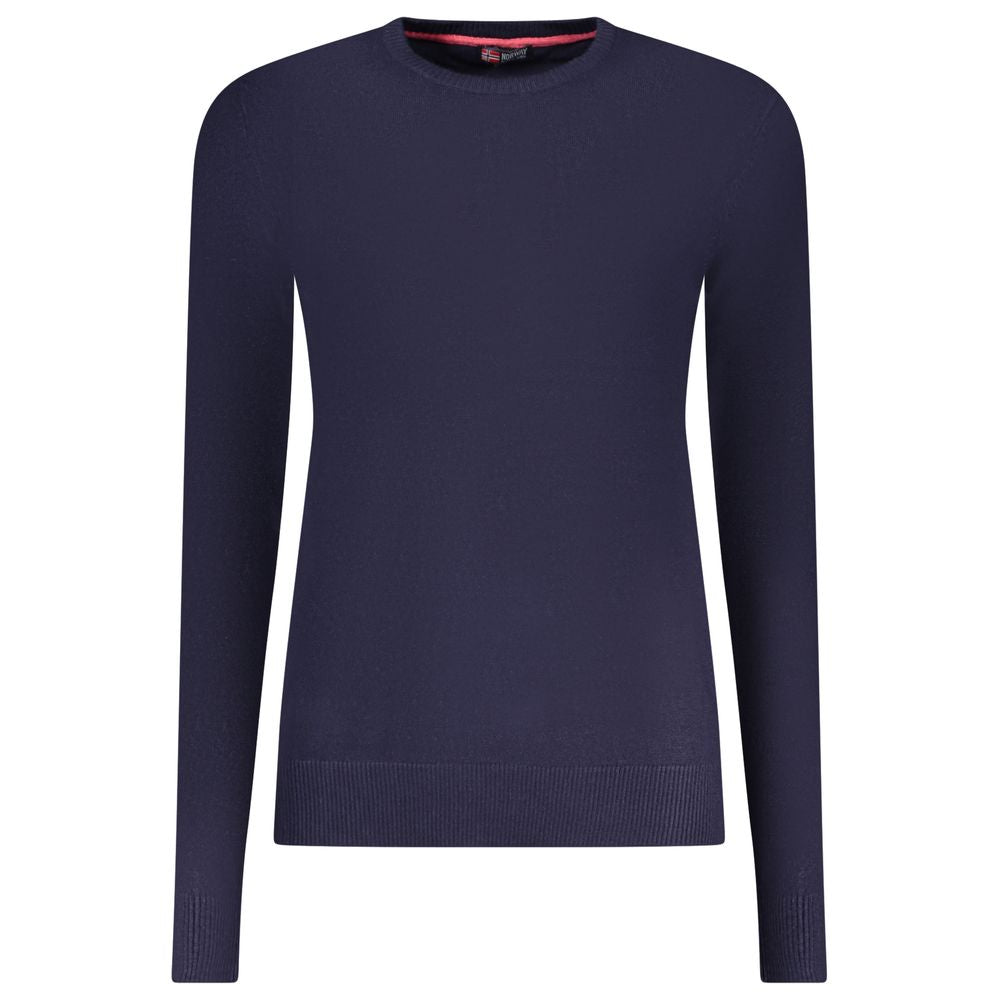 Norway 1963 Blu Viscose Donna Maglia featuring a stylish blue viscose knit top with a relaxed fit and long sleeves.