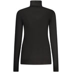 Norway 1963 black viscose women's sweater with long sleeves and a relaxed fit, displayed on a plain background.