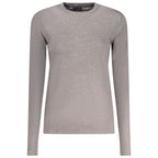Norway 1963 women's Grigio Viscosa T-shirt featuring a relaxed fit and soft fabric, displayed on a hanger.