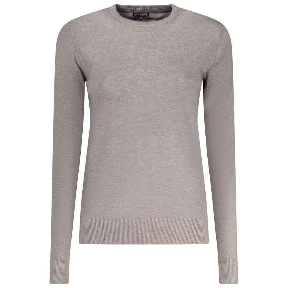 Norway 1963 women's Grigio Viscosa T-shirt featuring a relaxed fit and soft fabric, displayed on a hanger.