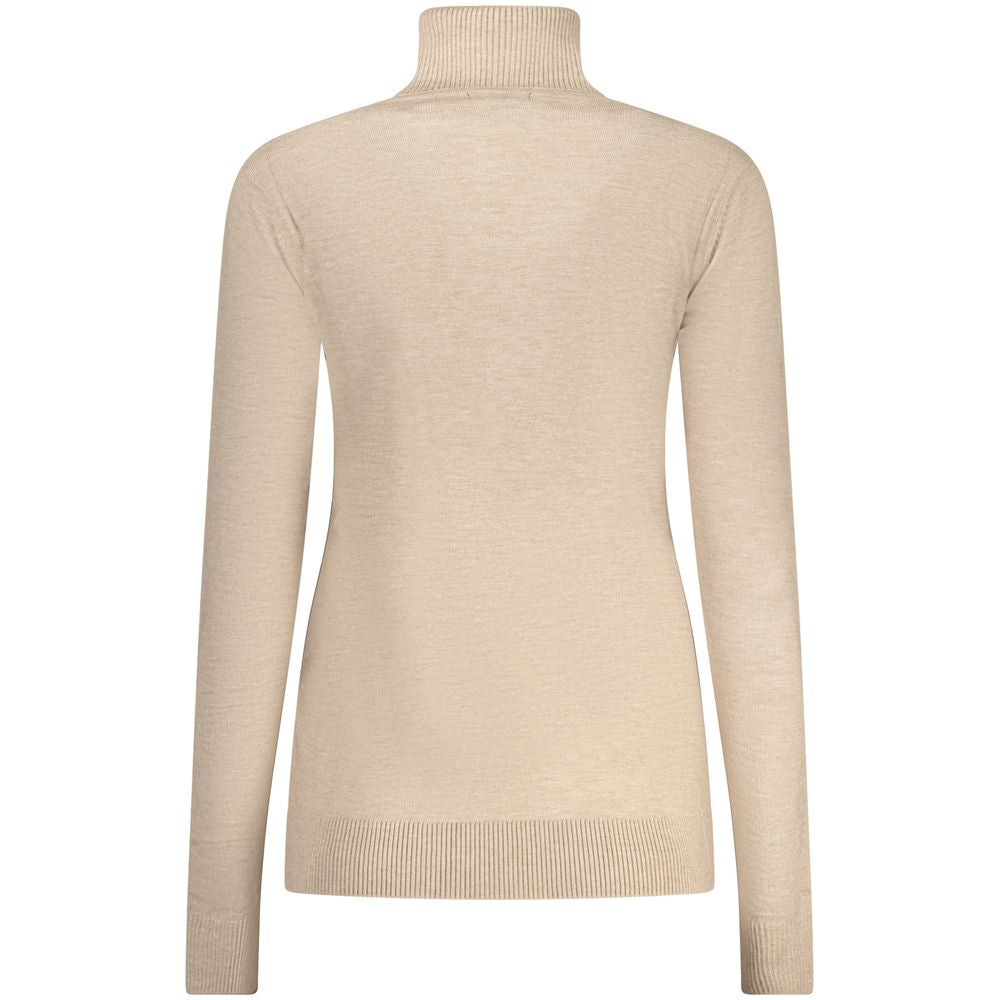 Beige viscose women's sweater by Norway 1963 with a relaxed fit and subtle knit texture, perfect for casual wear.