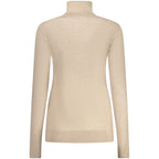 Beige viscose women's sweater by Norway 1963 with a relaxed fit and subtle knit texture, perfect for casual wear.