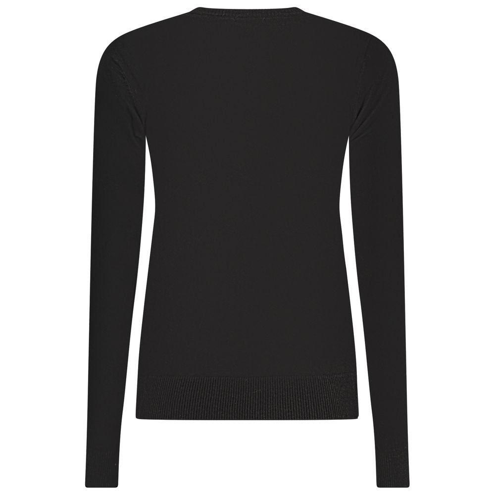 Black viscose women's sweater by Norway 1963, featuring a classic fit and subtle knit texture.