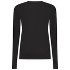 Black viscose women's sweater by Norway 1963, featuring a classic fit and subtle knit texture.
