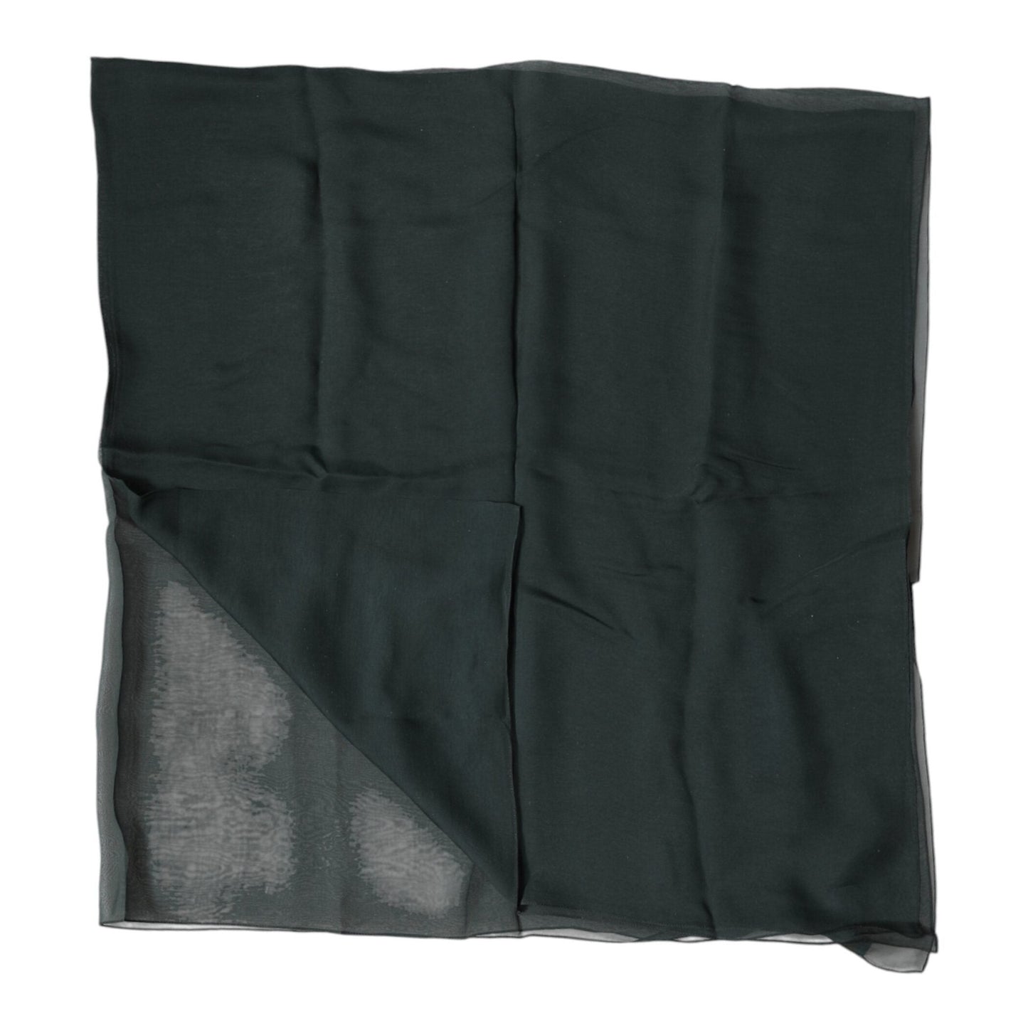 Dolce & Gabbana Dark Green Silk Neck Wrap Foulard Scarf Dolce & Gabbana