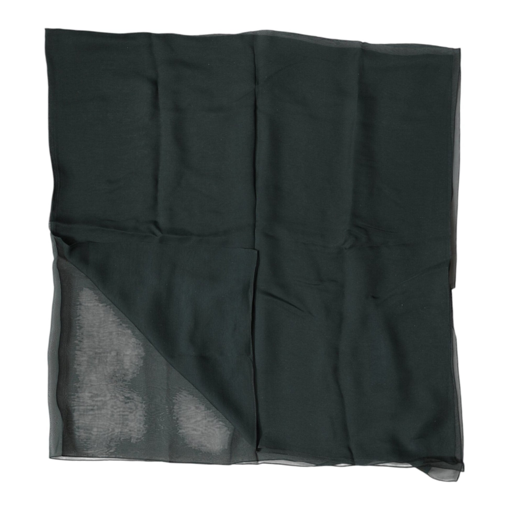 Dolce & Gabbana Dark Green Silk Neck Wrap Foulard Scarf Dolce & Gabbana
