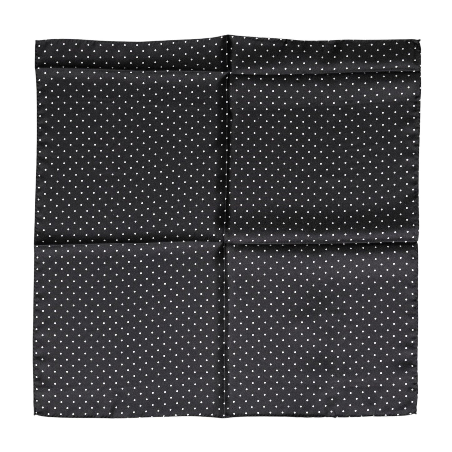 Dolce & Gabbana Black Polka Dot Silk Square Foulard Scarf