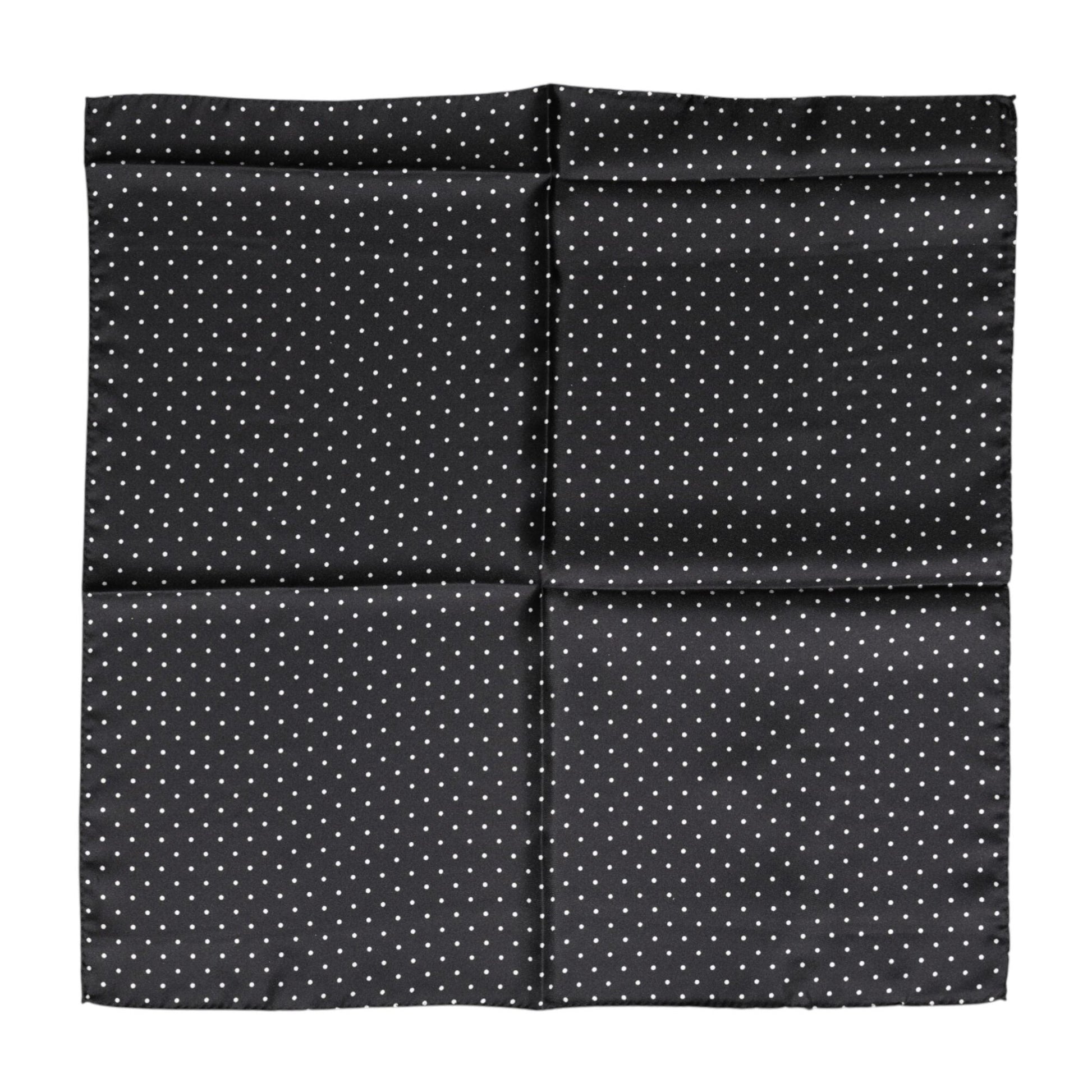 Dolce & Gabbana Black Polka Dot Silk Square Foulard Scarf