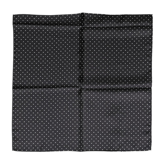 Dolce & Gabbana Black Polka Dot Silk Square Foulard Scarf