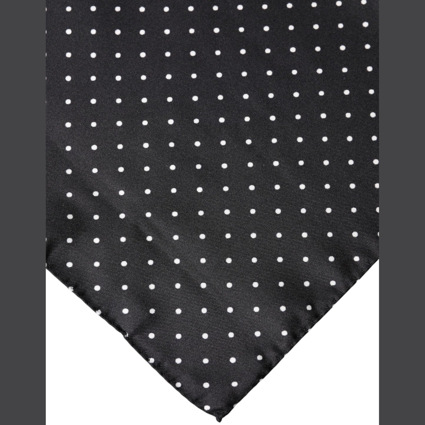 Dolce & Gabbana Black Polka Dot Silk Square Foulard Scarf