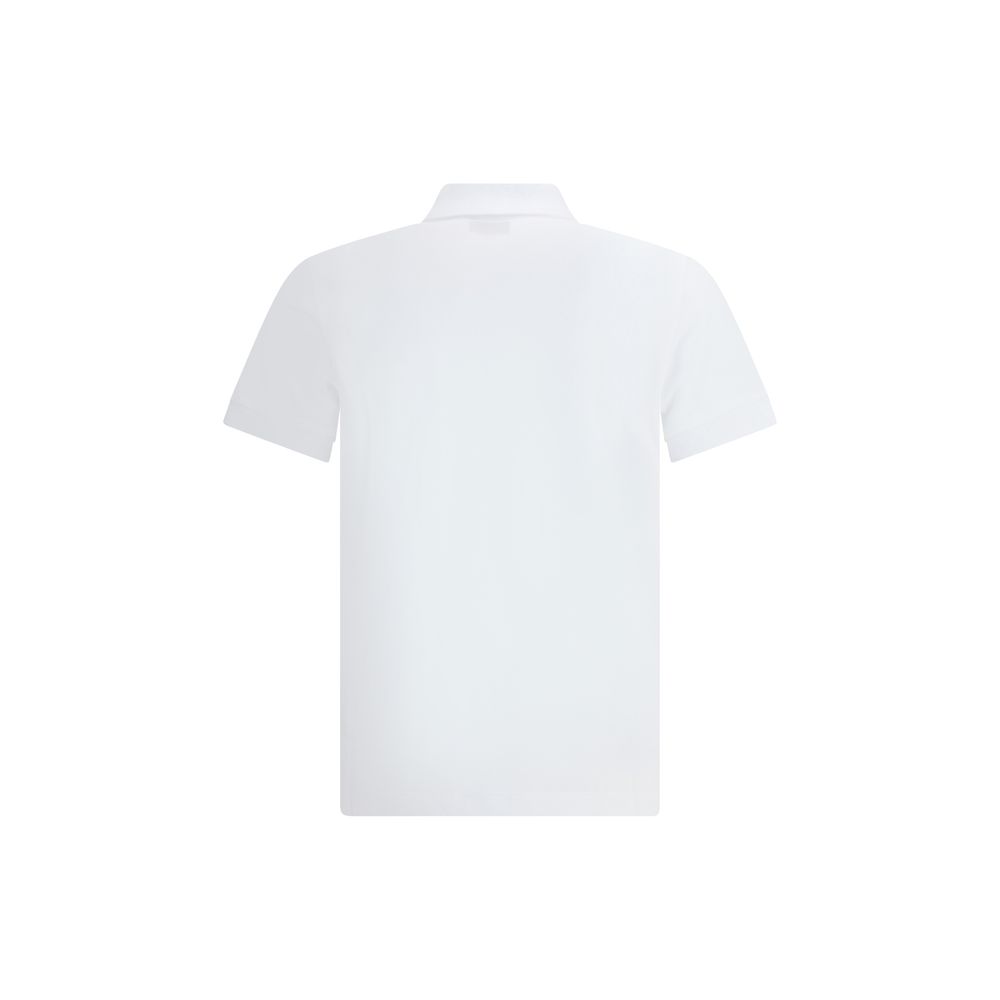 Fendi white cotton polo shirt with classic collar and short sleeves, featuring subtle branding details.