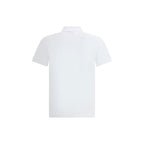 Fendi white cotton polo shirt with classic collar and short sleeves, featuring subtle branding details.