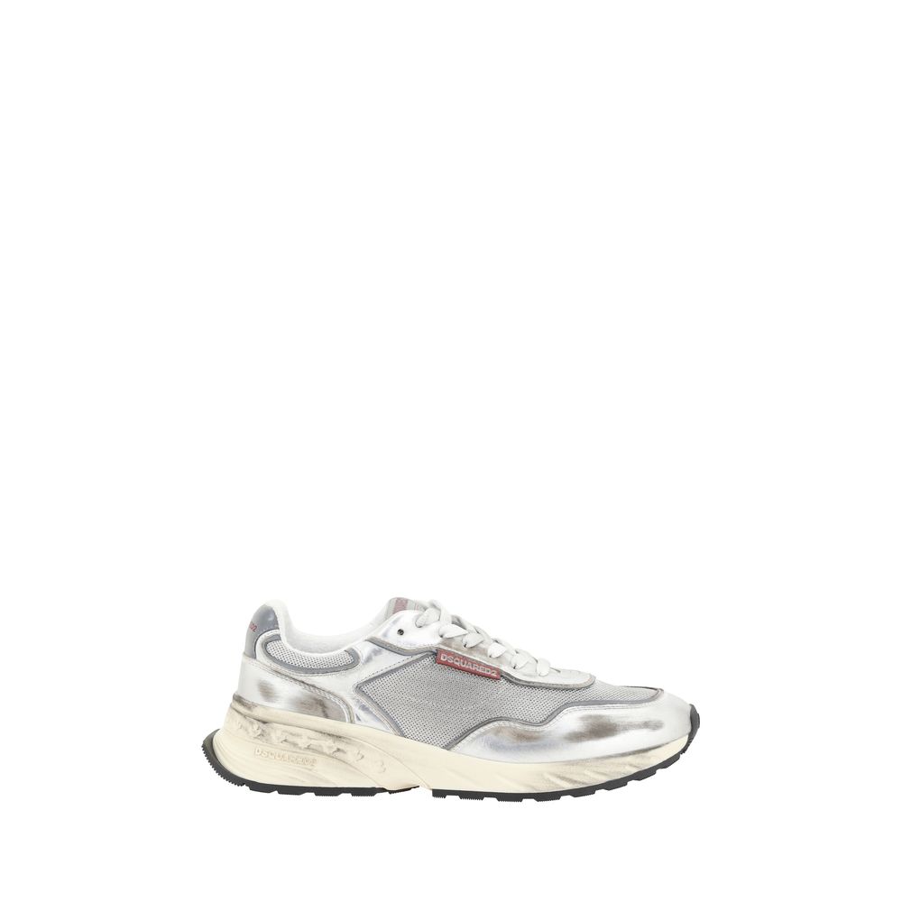 Dsquared² White Calf Leather Bos Taurus Athletic Sneakers Dsquared²