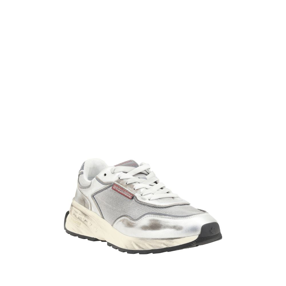 Dsquared² White Calf Leather Bos Taurus Athletic Sneakers Dsquared²