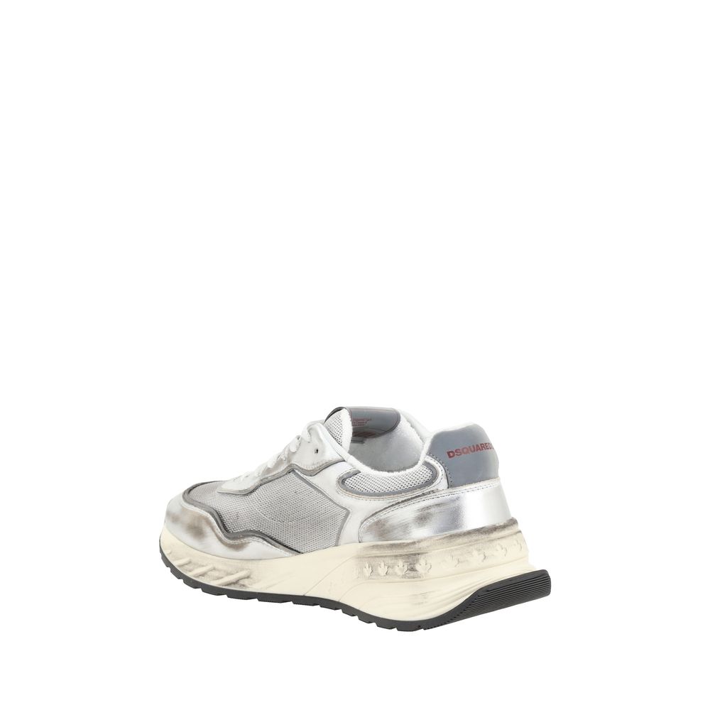 Dsquared² White Calf Leather Bos Taurus Athletic Sneakers Dsquared²