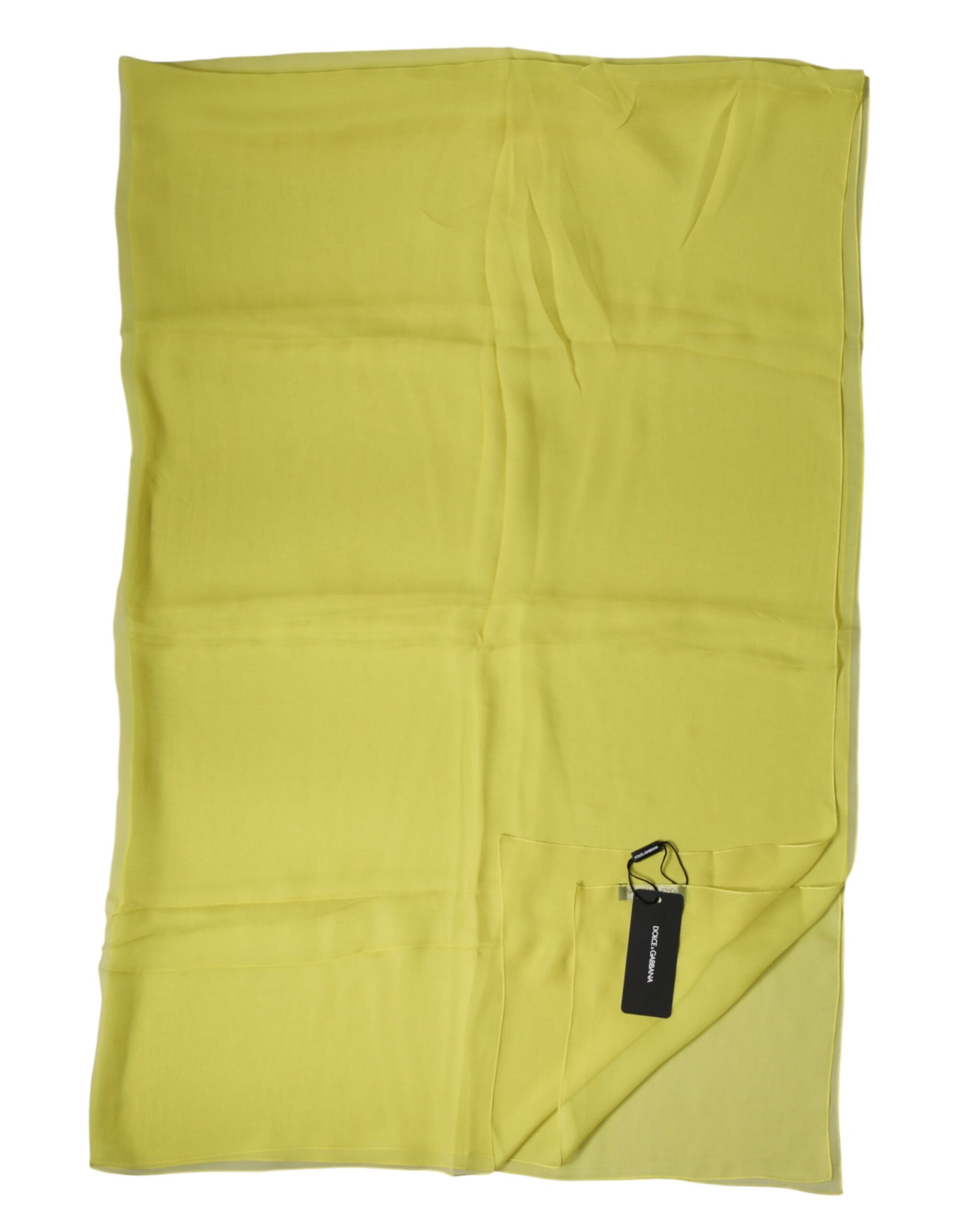 Dolce & Gabbana Yellow Stole Silk Neck Wrap Shawl Men Scarf