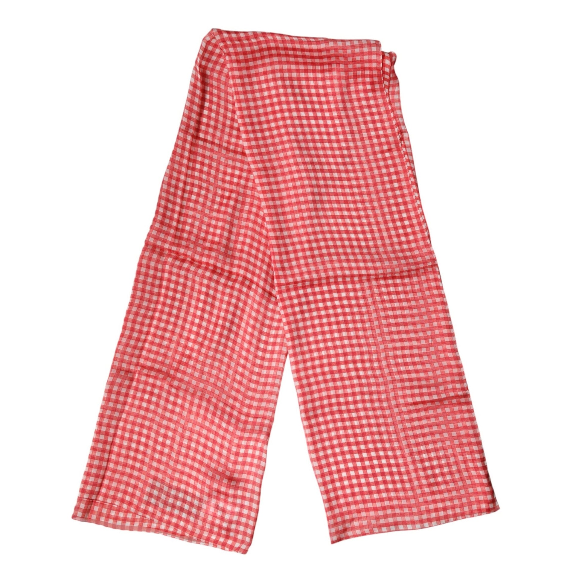 Dolce & Gabbana Red Checkered Silk Neck Wrap Shawl Scarf