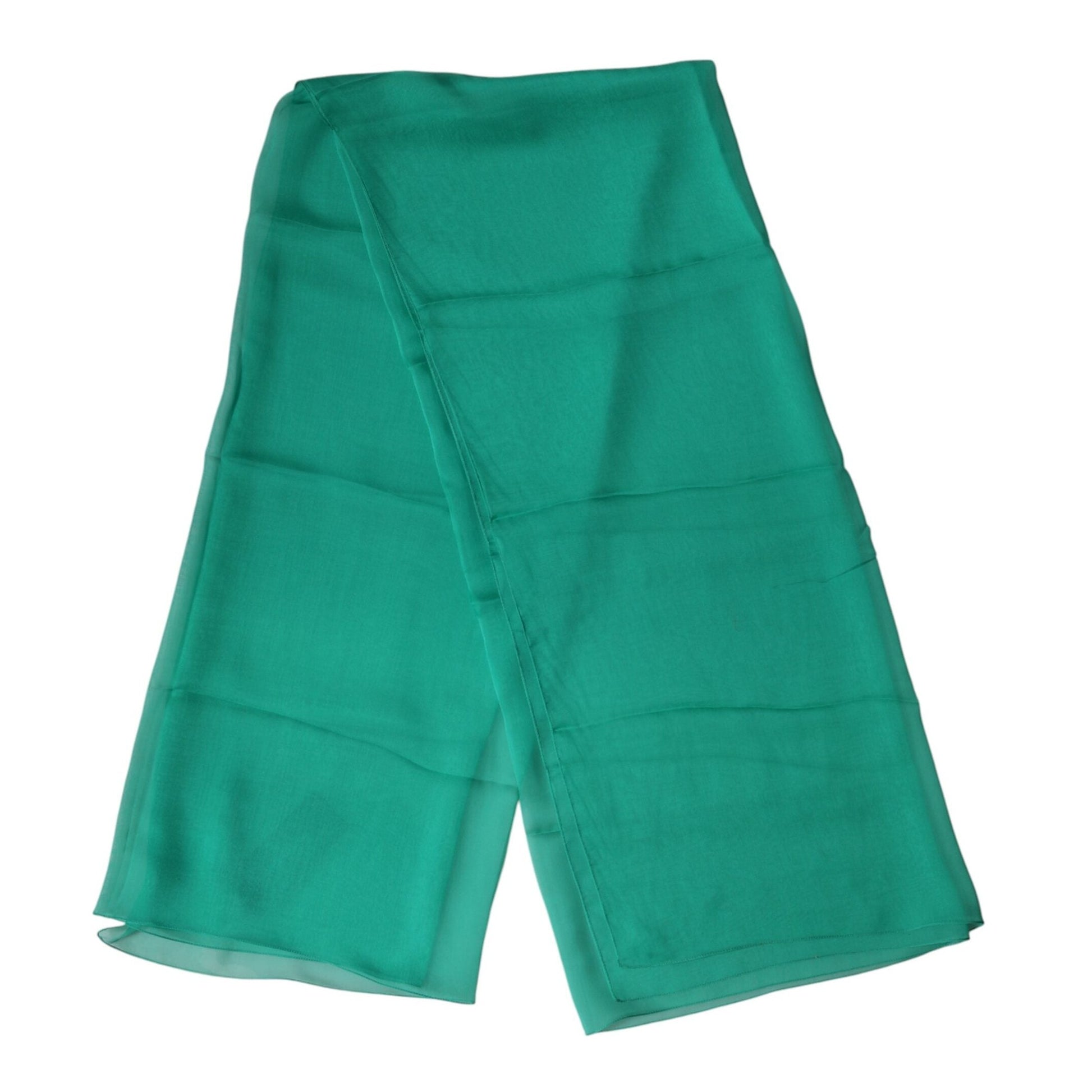 Dolce & Gabbana Green Stole Silk Neck Wrap Shawl Scarf