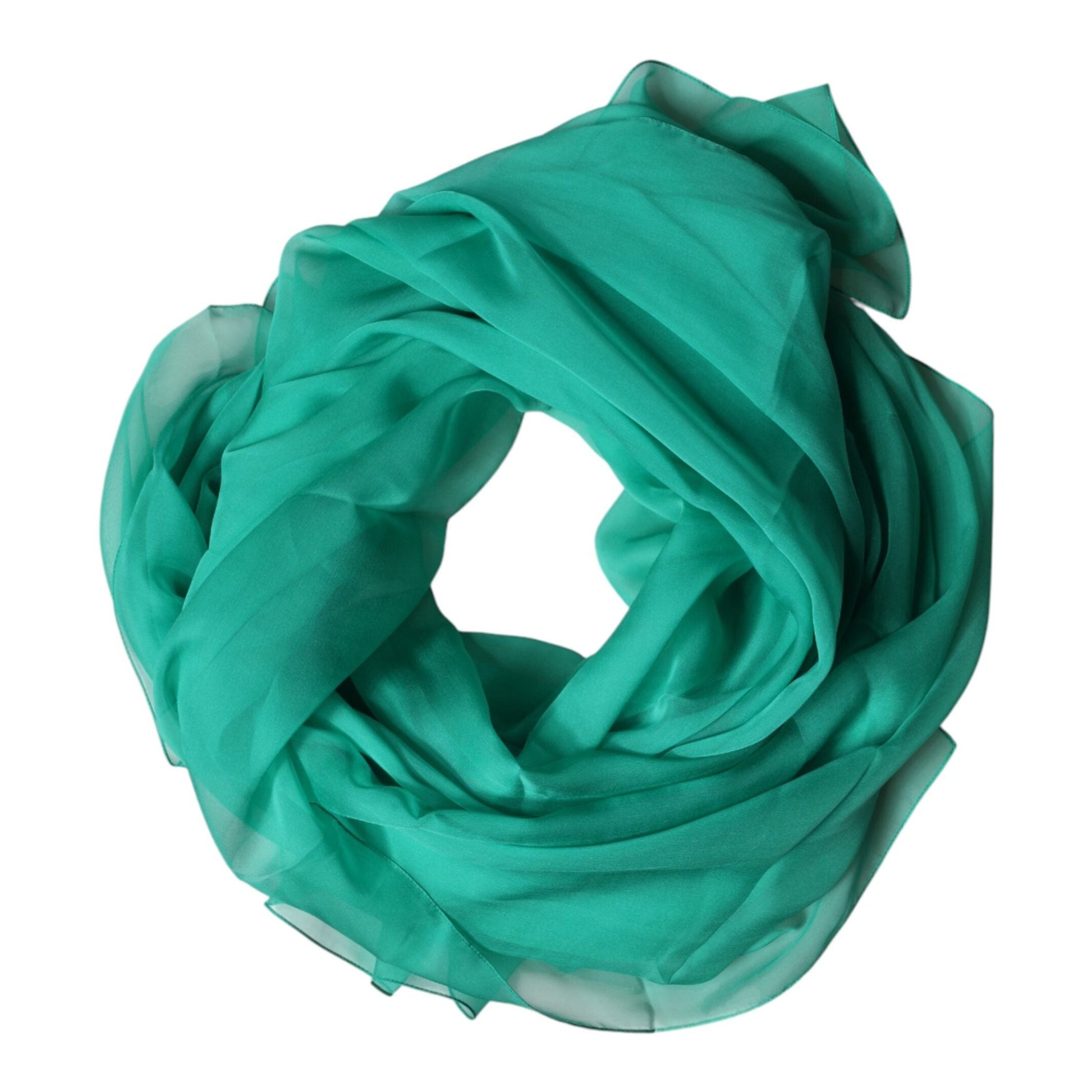 Dolce & Gabbana Green Stole Silk Neck Wrap Shawl Scarf