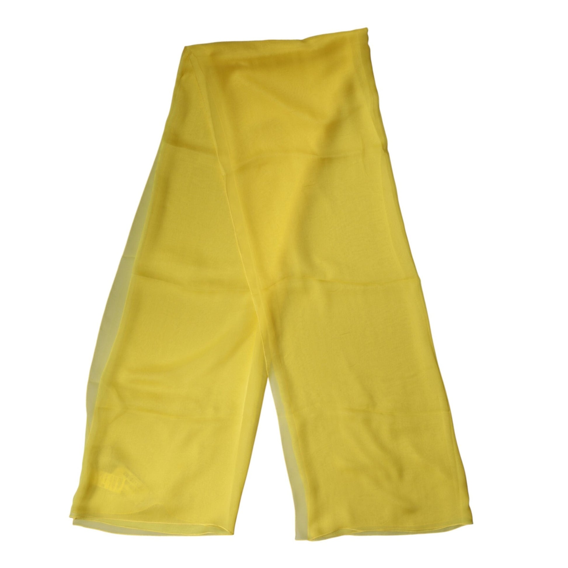 Dolce & Gabbana Yellow Silk Stole Neck Wrap Shawl Men 200cm x 130cm Scarf Dolce & Gabbana