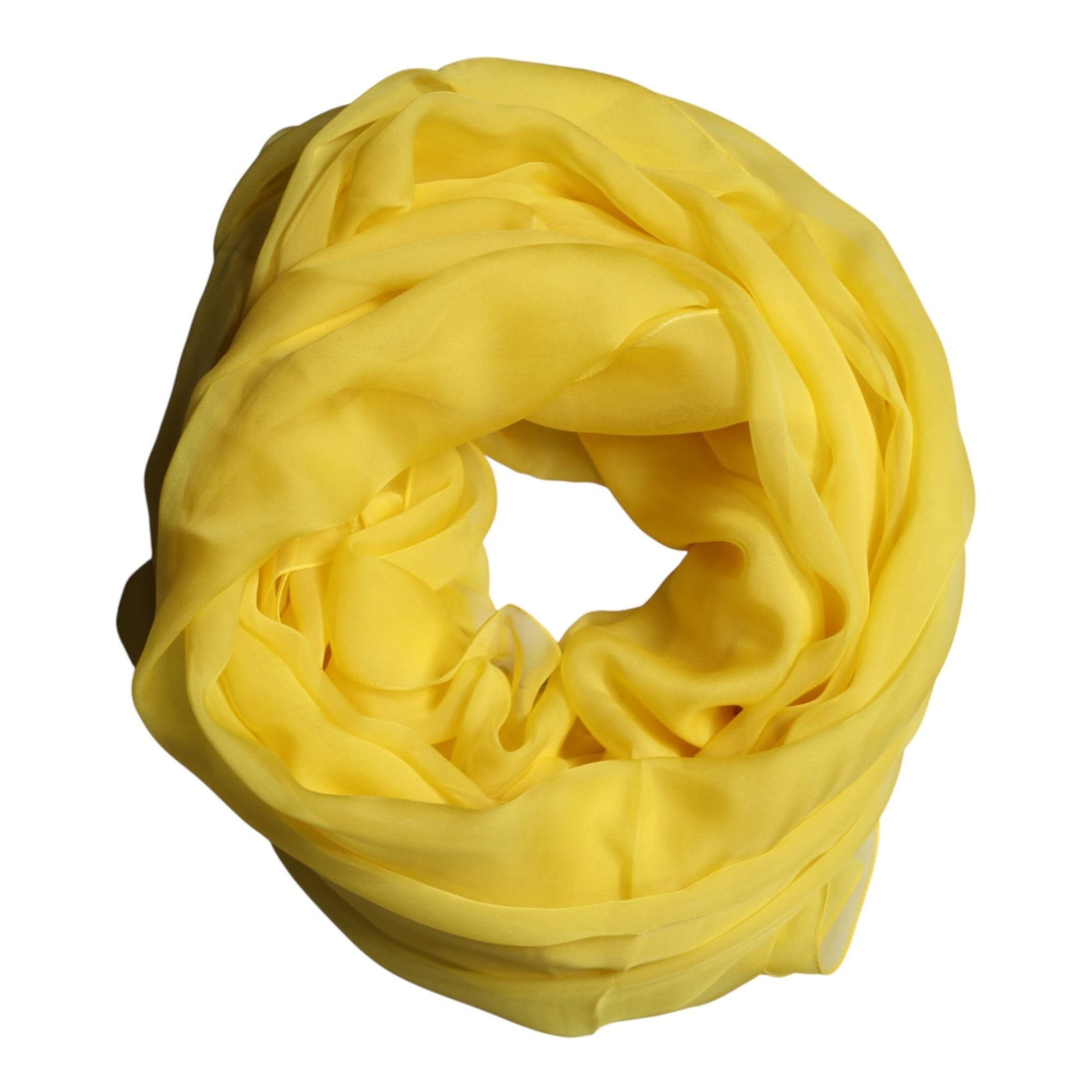 Dolce & Gabbana Yellow Silk Stole Neck Wrap Shawl Men 200cm x 130cm Scarf Dolce & Gabbana