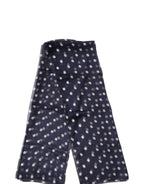 Dolce & Gabbana Blue Polka Dot Silk Neck Wrap Shawl 205cm x 132cm Scarf