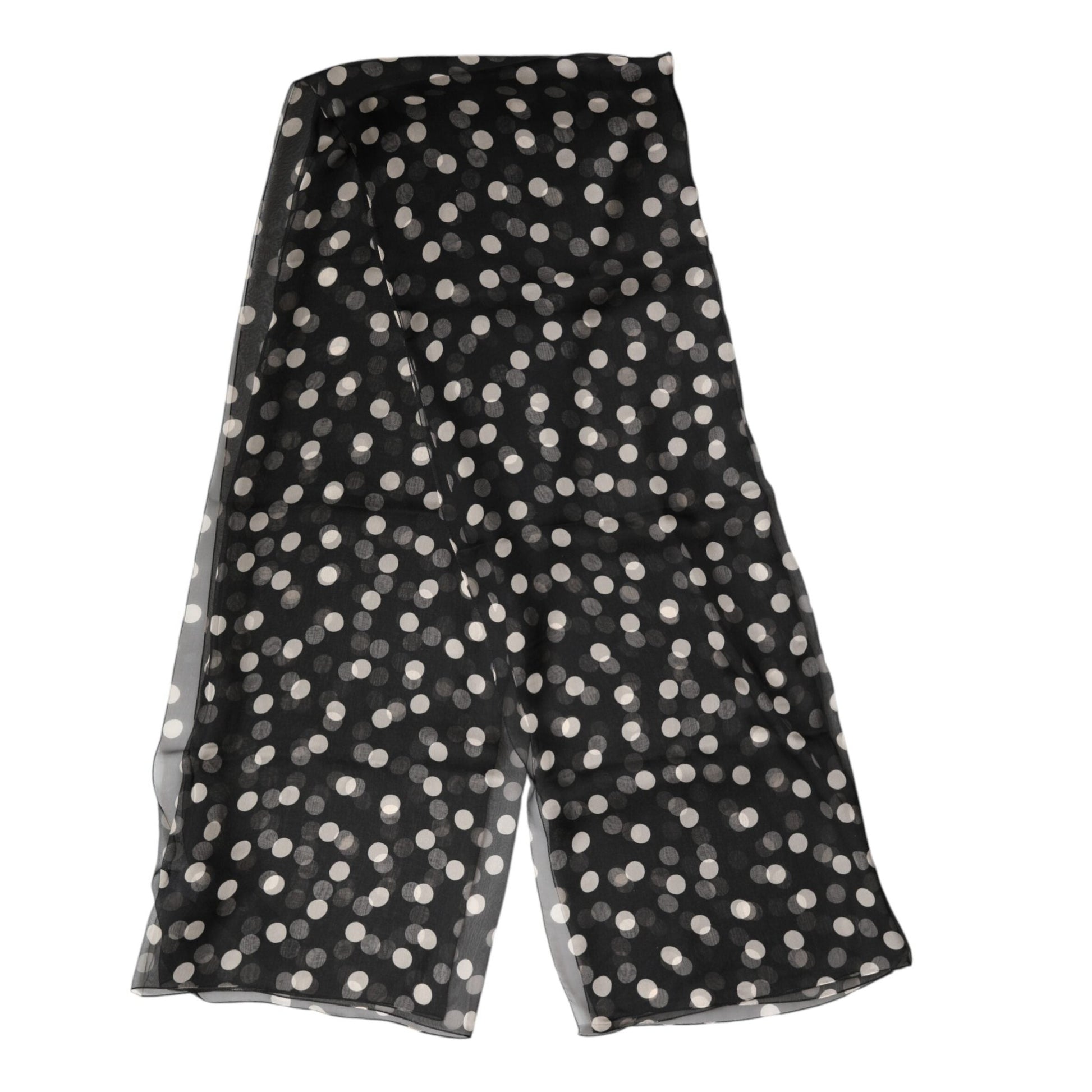 Dolce & Gabbana Black Polka Dot Silk Neck Wrap Shawl 205cm x 137cm Scarf