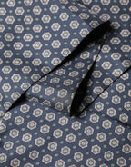 Dolce & Gabbana Blue Patterned Silk Fringes Foulard 138cm x 15.5cm Scarf