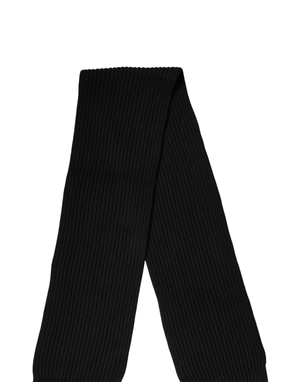 Dolce & Gabbana Black Cashmere Knit Neck Wrap Shawl 202cm x 26cm  Scarf - Eljoys Fashion 