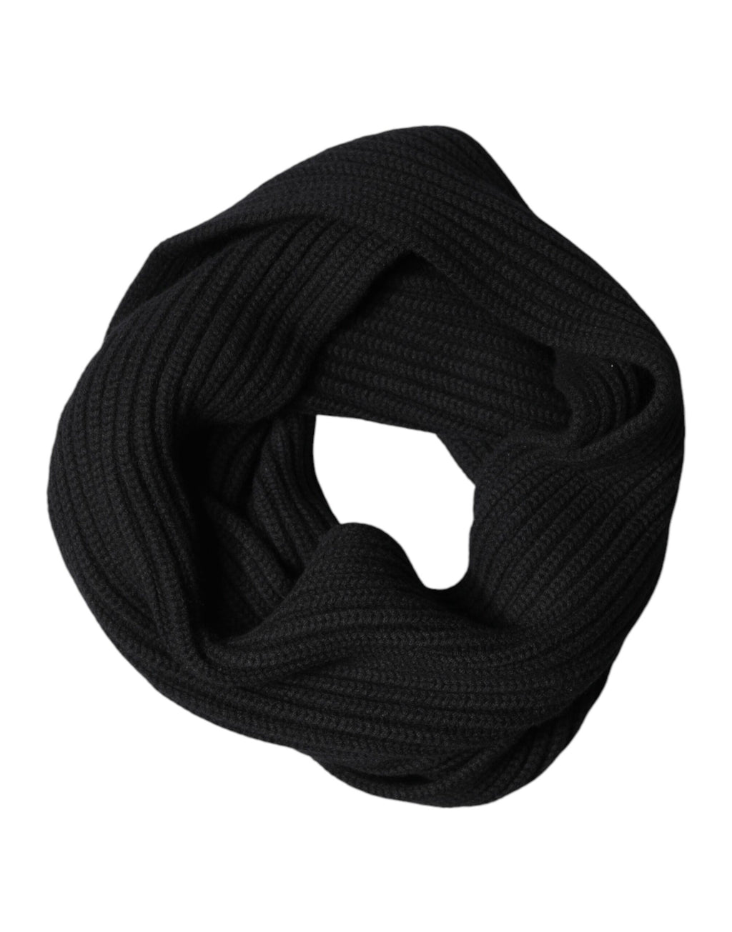 Dolce & Gabbana Black Cashmere Knit Neck Wrap Shawl 202cm x 26cm  Scarf - Eljoys Fashion 