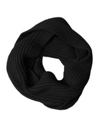 Dolce & Gabbana Black Cashmere Knit Neck Wrap Shawl 202cm x 26cm  Scarf - Eljoys Fashion 