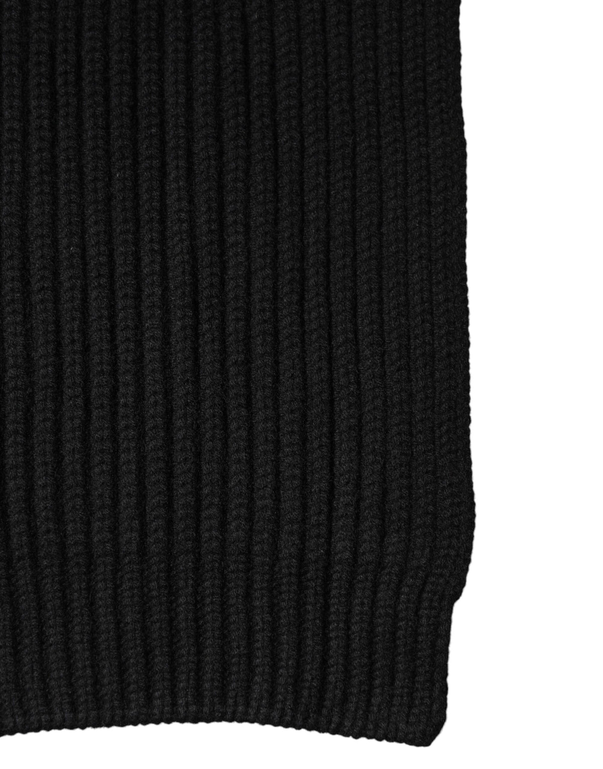 Dolce & Gabbana Black Cashmere Knit Neck Wrap Shawl 202cm x 26cm  Scarf - Eljoys Fashion 