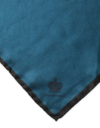 Dolce & Gabbana Blue Silk Square Pocket Handkerchief Scarf - Eljoys Fashion 