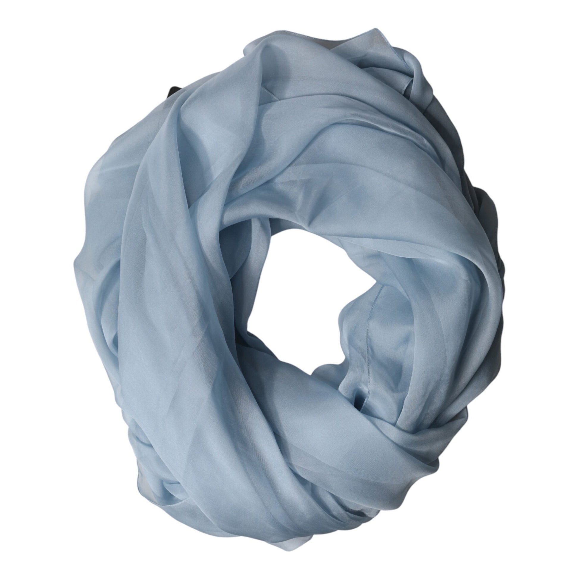 Dolce & Gabbana Light Blue Silk Stole Neck Wrap Shawl 200cm x 130cm Scarf