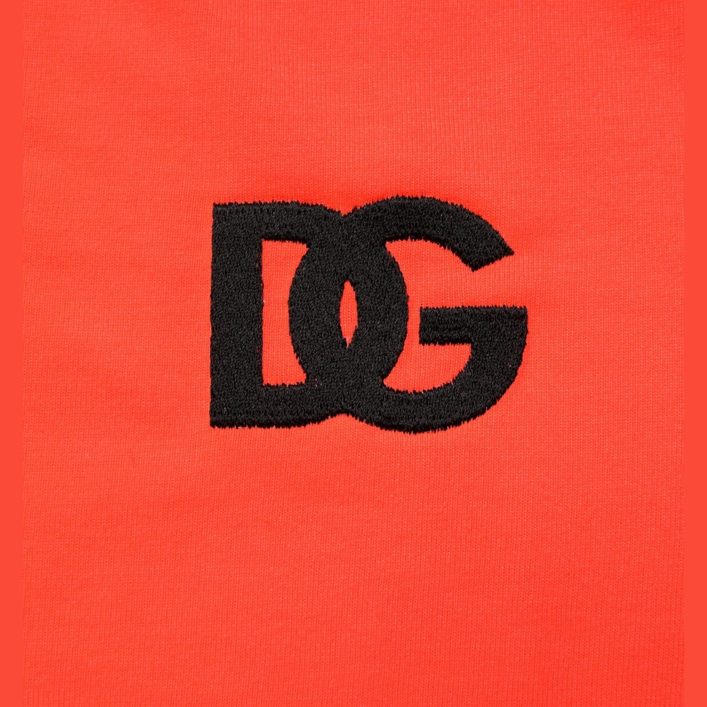 Dolce & Gabbana Neon Orange Polyester Crew Neck Men T-shirt