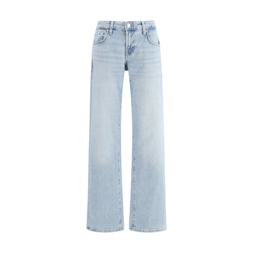 7FOR Blue Cotton Straight-Leg Jeans - Eljoys Fashion 