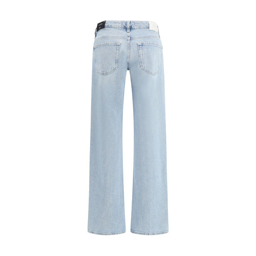 7FOR Blue Cotton Straight-Leg Jeans - Eljoys Fashion 